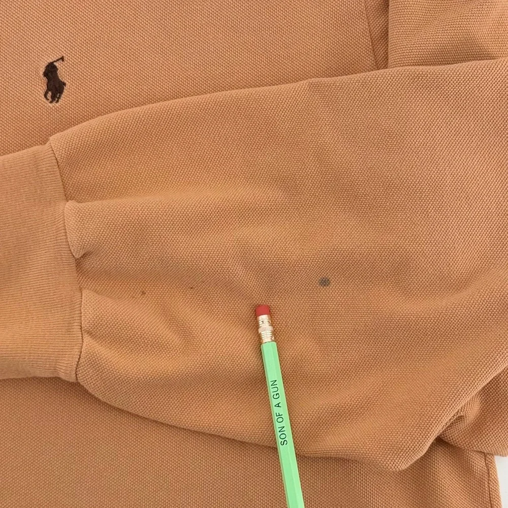 Polo Ralph Lauren Long Sleeve Polo Shirt XXL Burnt Orange Pique Cotton Pony Logo